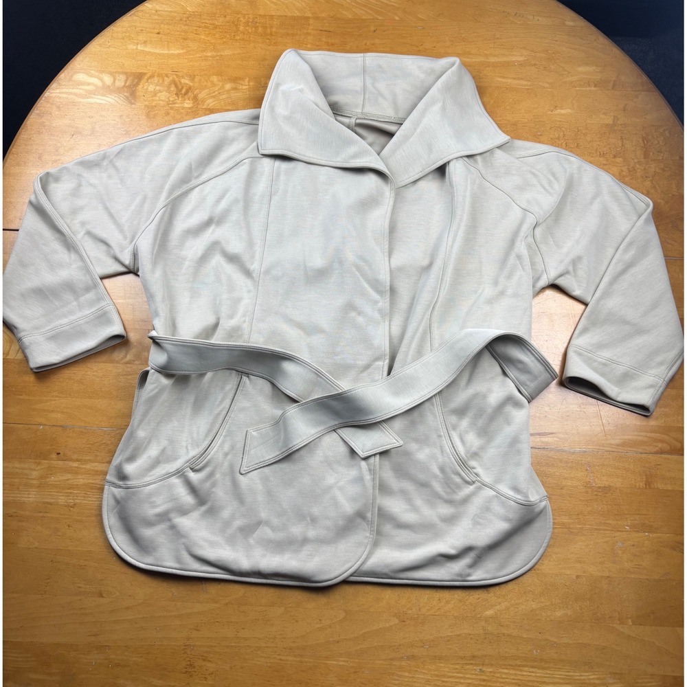 Lululemon Tie Waist Wrap Jacket Tan Beige XS/S LW3EZIS Oversized Collar